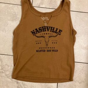 Vinyl Women's Tan Nashville Graphic Tank Top